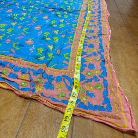 BIJOU Womens Cotton Lightweight Scarf Colorful Fish Sea Life Beach Casual Ocean - Picture 2 of 8